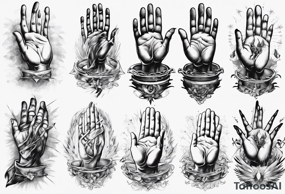 Praying hands tattoo idea