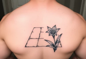 bathroom floor with lily coming up out of tile floor tattoo idea