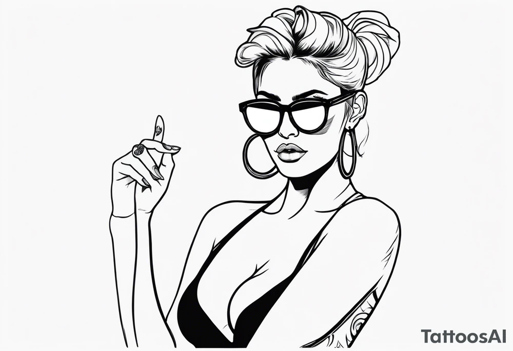 woman with big titts, capricorn with sunglasses tattoo idea