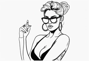 woman with big titts, capricorn with sunglasses tattoo idea