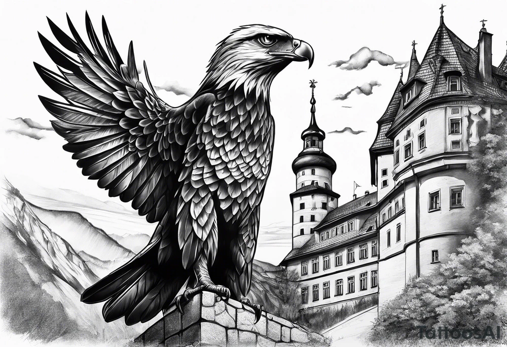 deutschland adler fahne heimatliebe burg tattoo idea