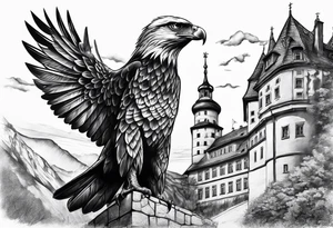 deutschland adler fahne heimatliebe burg tattoo idea