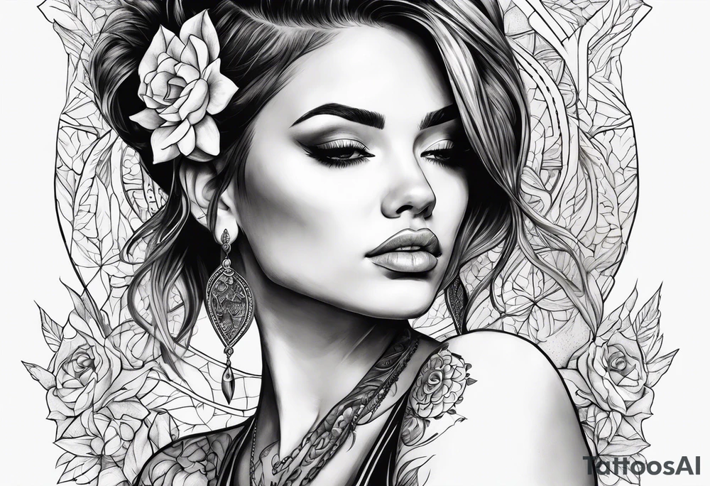woman with boobs tattoo idea