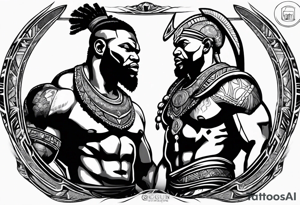 ogum, the african god of war tattoo idea