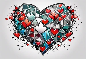 Glass Heart Shattered Puzzle Pieces tattoo idea