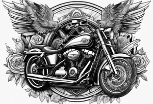 motorcyles, guns and money tattoo idea