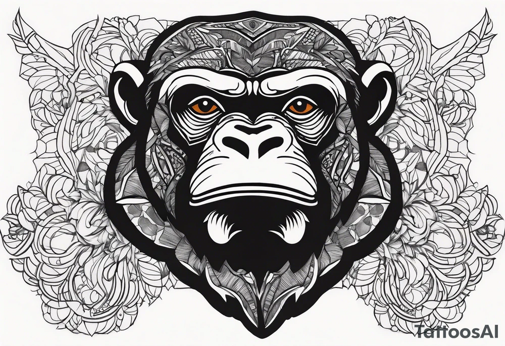 Screaming chimpanzees (chest piece) tattoo idea