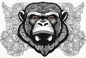 Screaming chimpanzees (chest piece) tattoo idea
