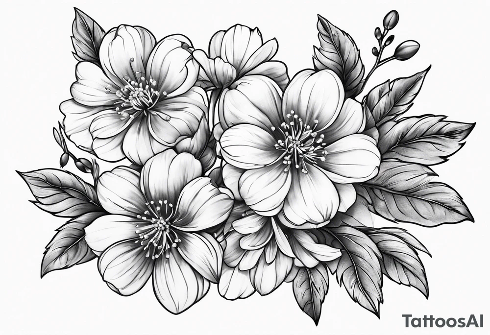 Hawthorn flowers tattoo idea