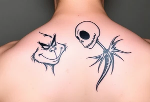 the grinch and jack skellington tattoo idea