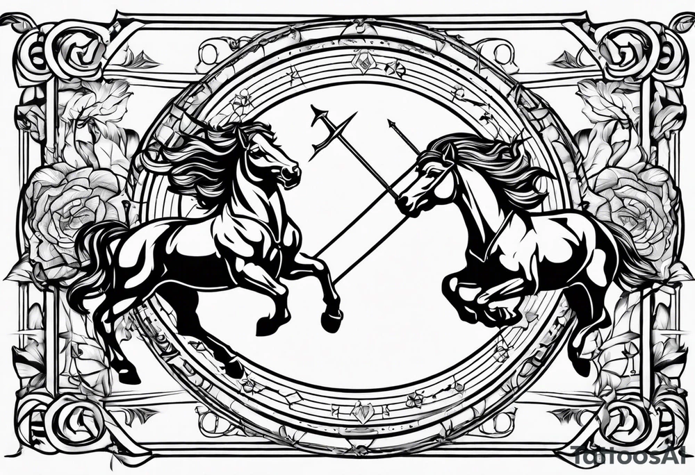 Leo and sagittarius zodiac symbols tattoo idea