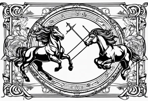 Leo and sagittarius zodiac symbols tattoo idea