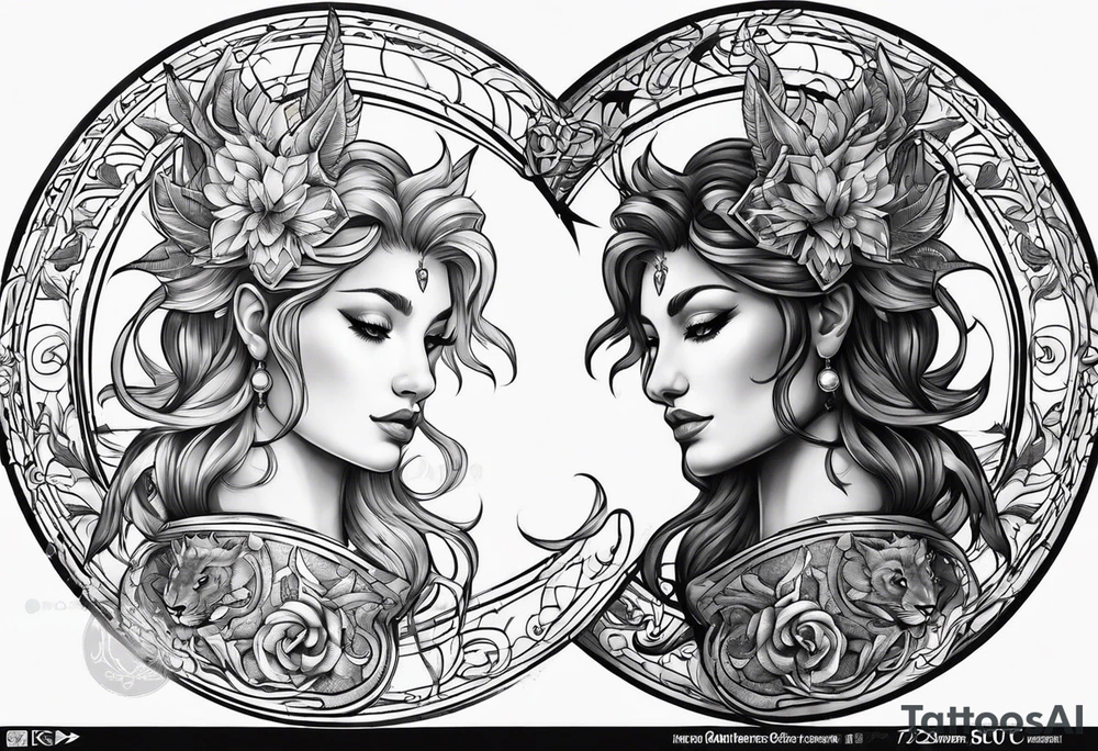 Zodiac Leo and sagittarius tattoo idea