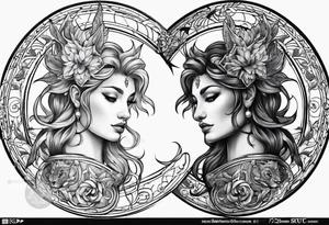 Zodiac Leo and sagittarius tattoo idea