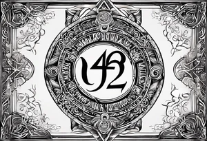 A card with 4 numbers (23, 16, 26 and 2) and with dagaz and fehu runes tattoo idea