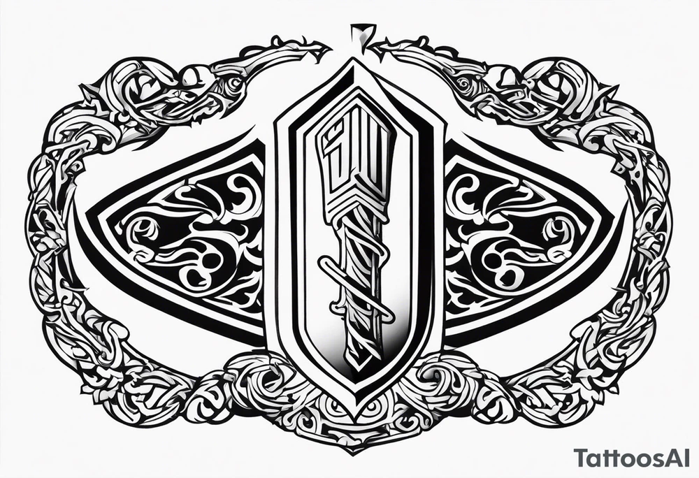 Valhalla shield sword tattoo idea