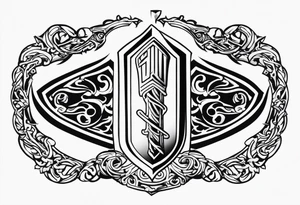 Valhalla shield sword tattoo idea
