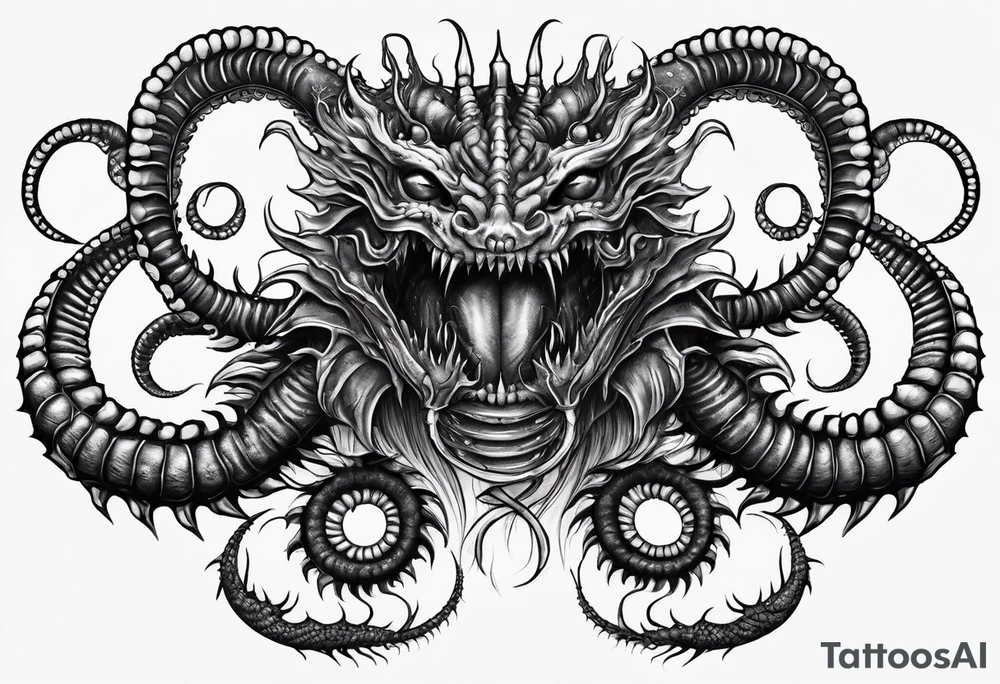 medieval bony demonic centipede warped on the collar bone with a fine point and sketch style tattoo idea