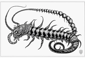 Long legs tribal centipede tattoo idea