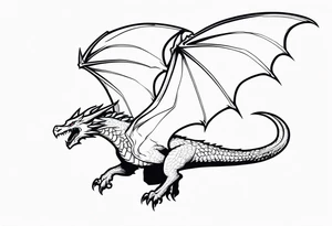 Wyvern flying solid fill tattoo idea