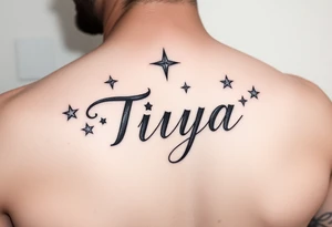 ”Tiya” with stars tattoo idea