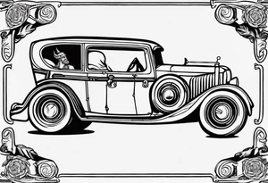 A Viking working on a vintage car tattoo idea
