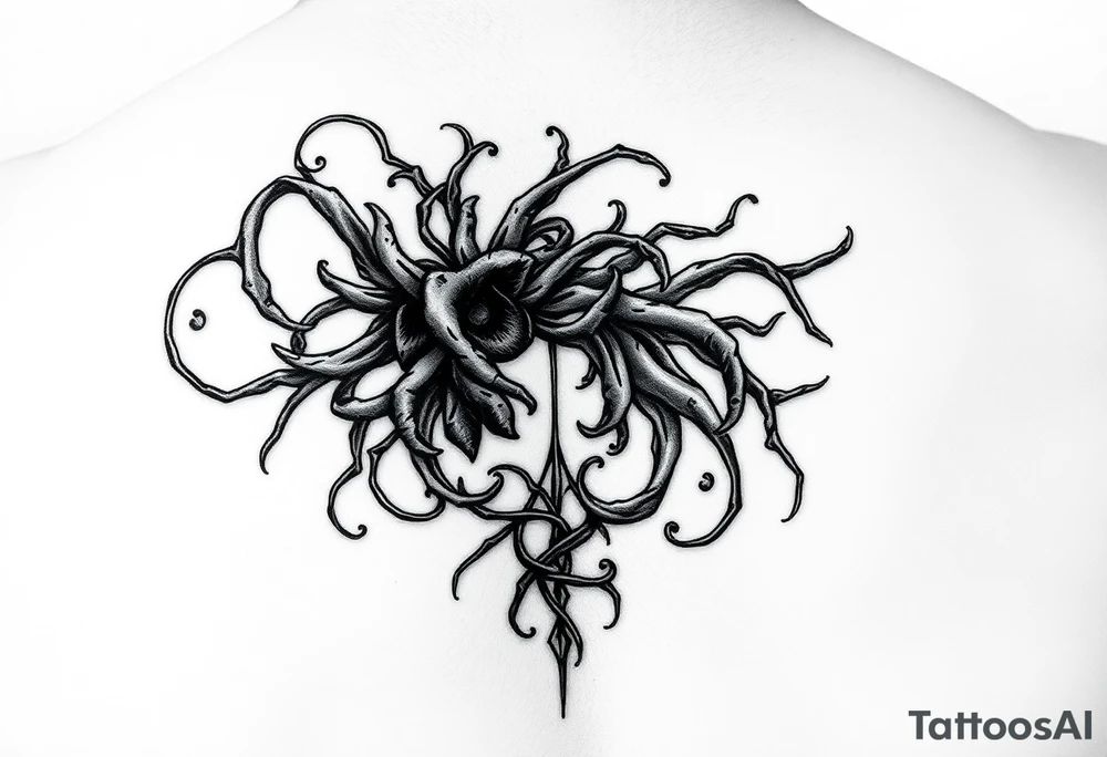 Go back to what it was before. I want fine lines. I want more organic tendrils. tattoo idea