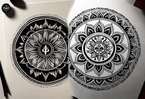 Filipino sun, Filipino Polynesian style, surname Reyes Espina, not vulgar, family crest round shape that looks good on a wrist or bicep, not traditional American tribal, family, love tattoo idea