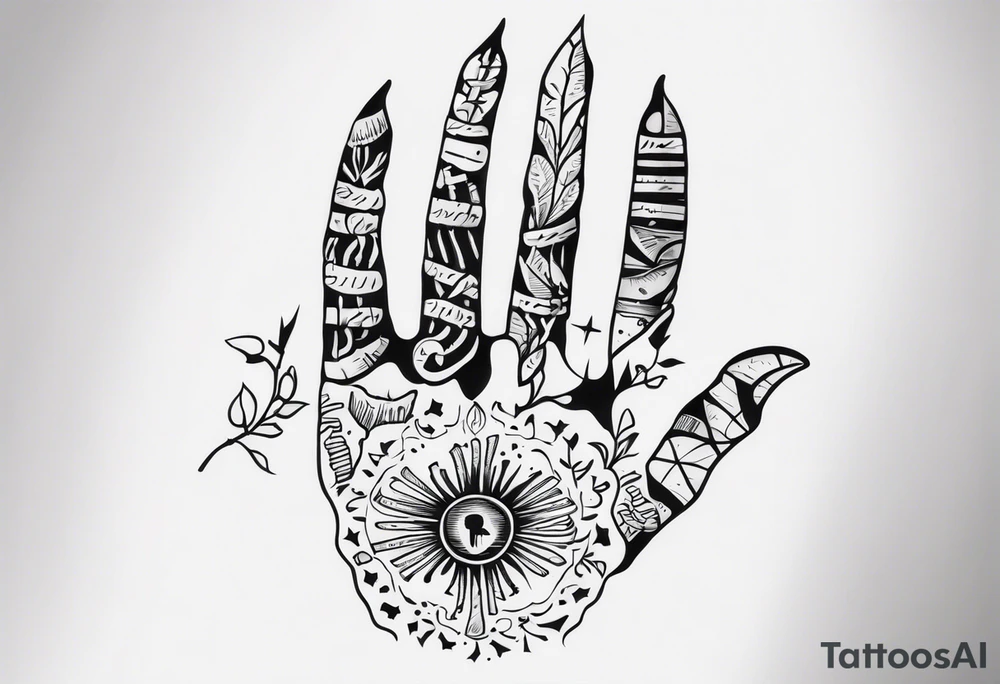 skeleton hand with words in the bone tattoo idea