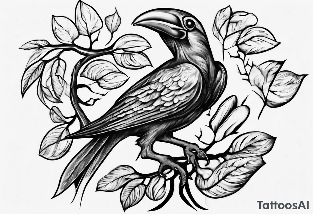 Doctor Bird. Ackee. Tree root. Family initials tattoo idea