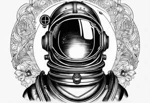 mark v diving helmet mixed with a space helmet tattoo idea