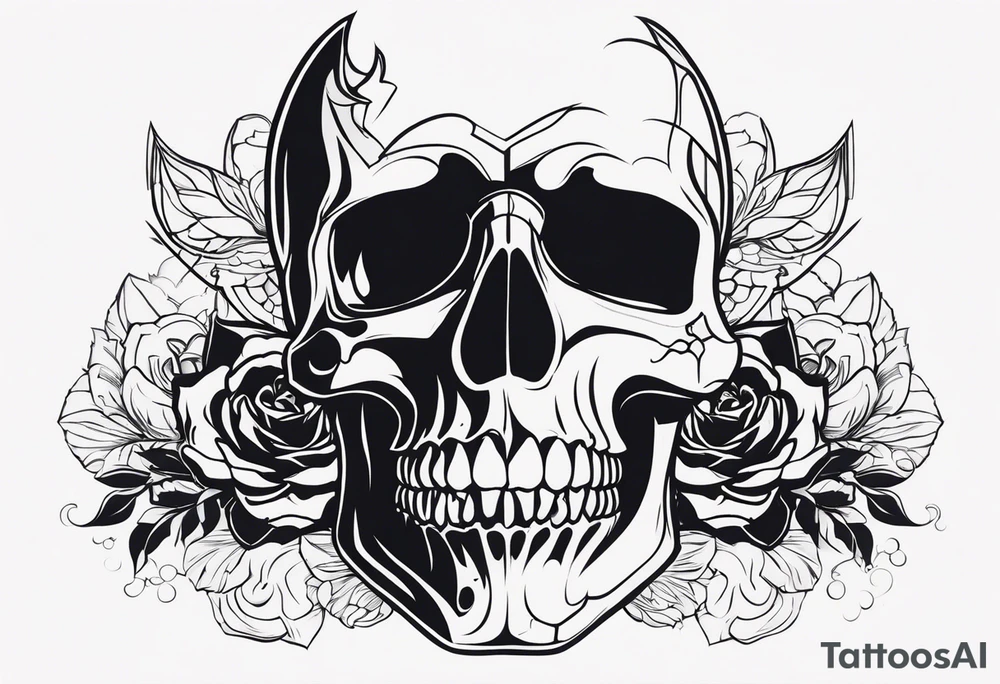 Knife, skull tattoo idea