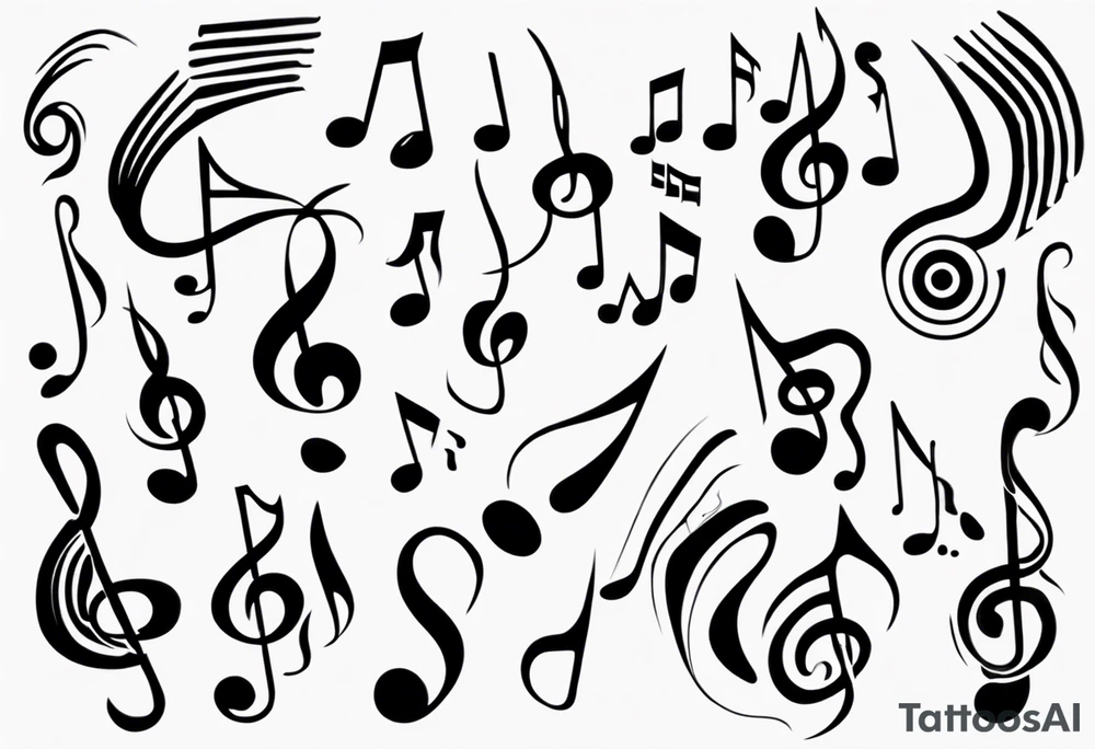 music notes tattoo idea