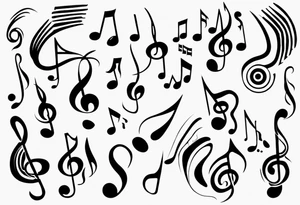 music notes tattoo idea