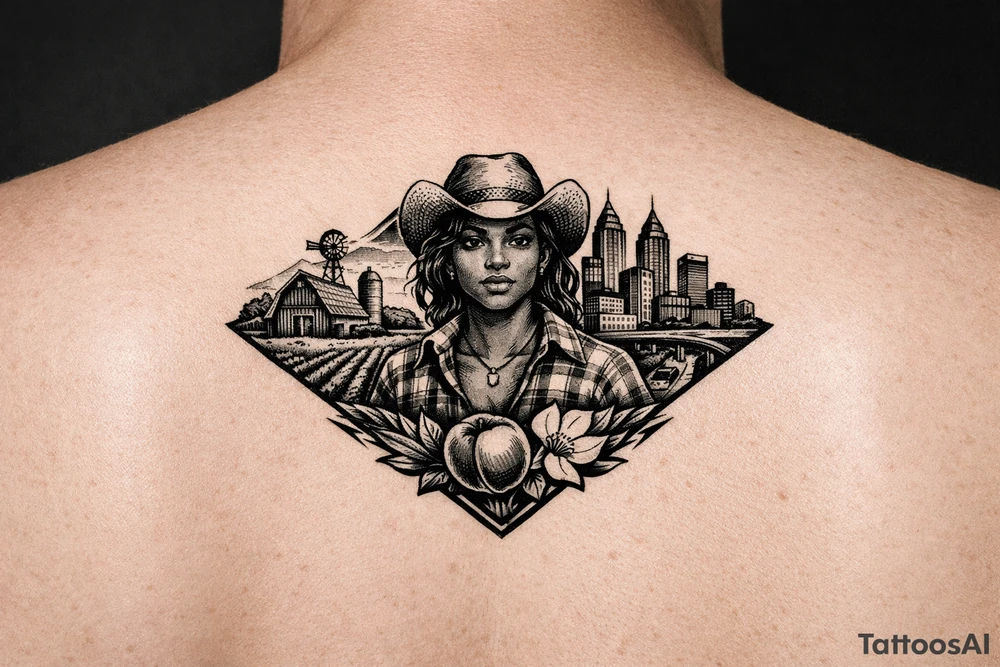 Black Country Girl from farmlands of North Florida to Black City of Metro Atlanta tattoo idea