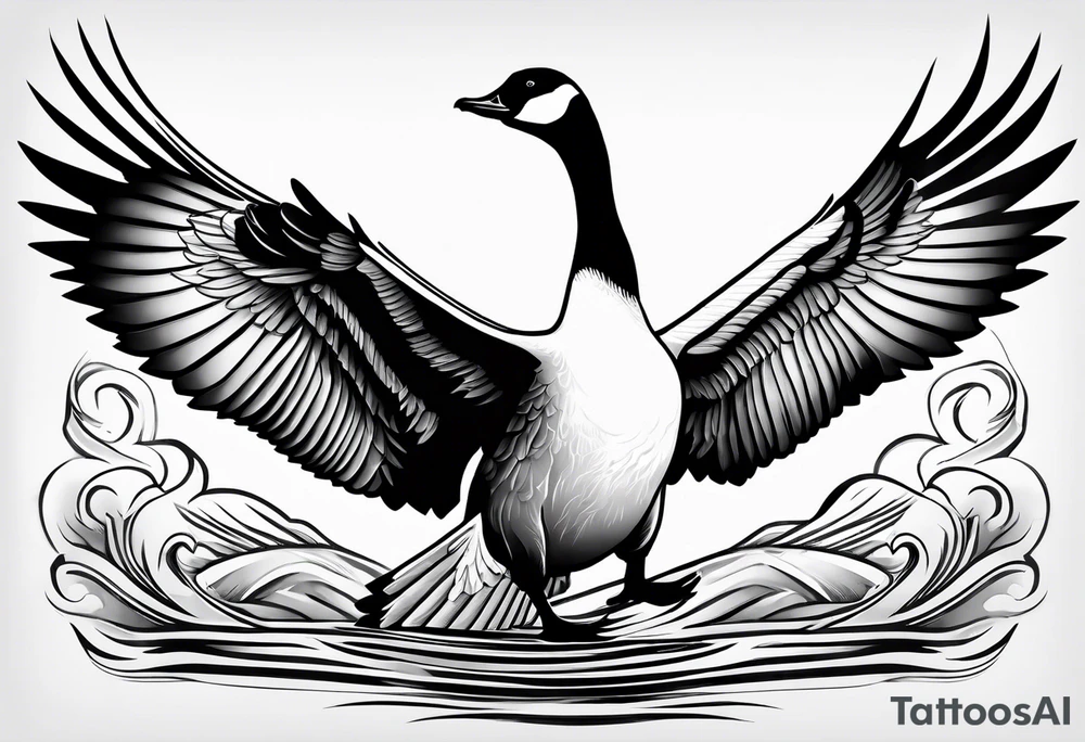 canadian goose fighting tattoo idea