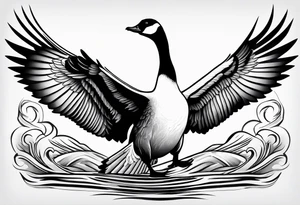 canadian goose fighting tattoo idea