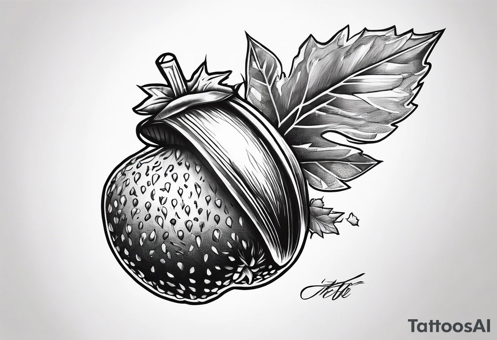 Flying acorn tattoo idea