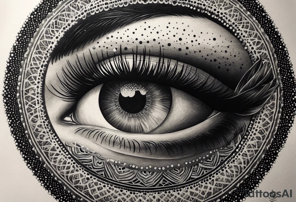 Mandala, eye, detail tattoo idea