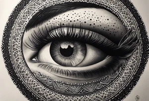 Mandala, eye, detail tattoo idea