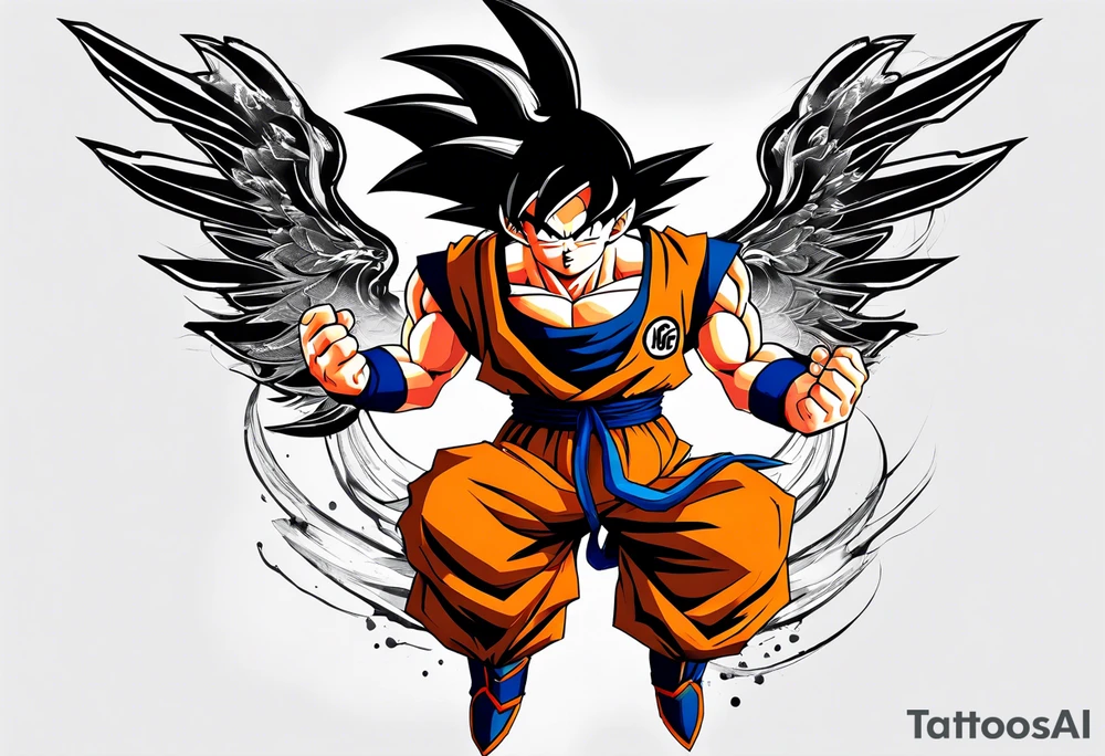Son goku With wings tattoo idea