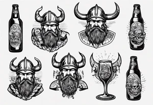 A Viking drinking a beer tattoo idea
