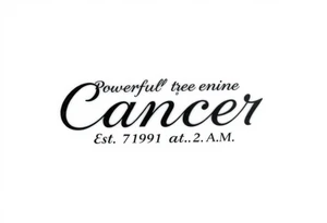 Powerful female zodiac sign cancer, Est. 07.19.91 at 2:22 A.M tattoo idea