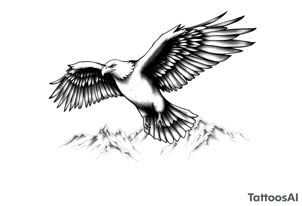 majestic eagle spreading wings against mountain peaks tattoo idea majestic eagle spreading wings against mountain peaks tattoo idea