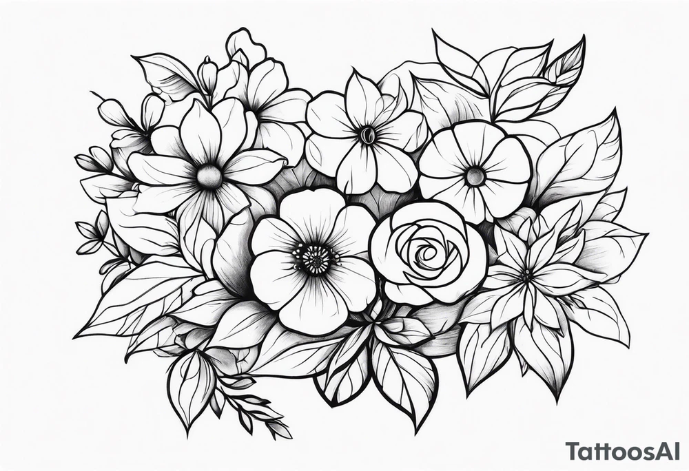 ornaments of flowers tattoo idea
