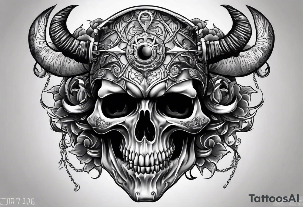 devil skull tattoo idea