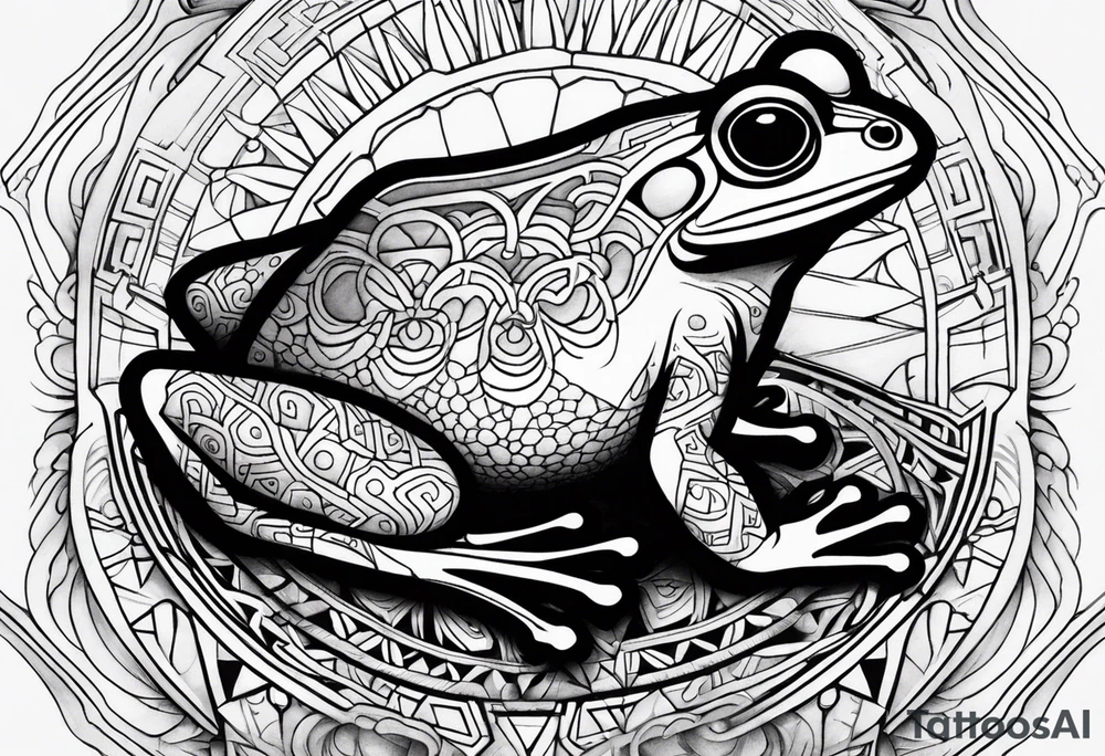 a psychedelic frog tattoo idea