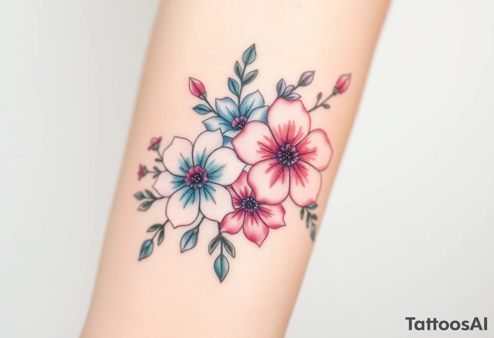 Friendship  flowers tattoo idea