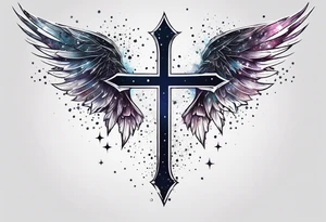 Constellation, wing , snow , cross tattoo idea
