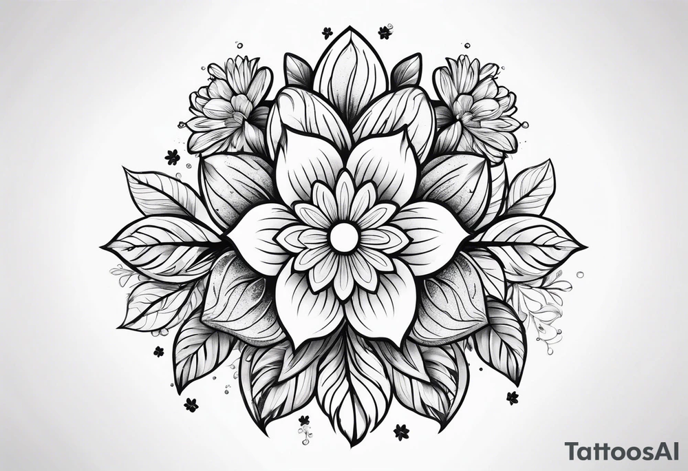 Paw print made of flowers tattoo idea